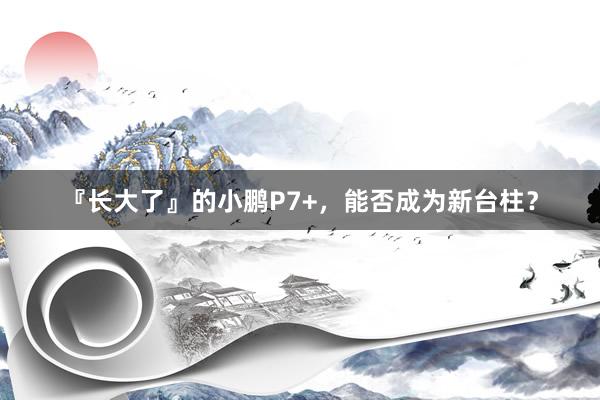『长大了』的小鹏P7+，能否成为新台柱？