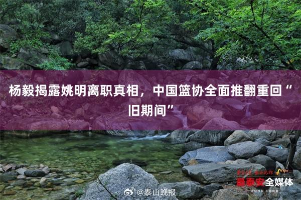 杨毅揭露姚明离职真相，中国篮协全面推翻重回“旧期间”