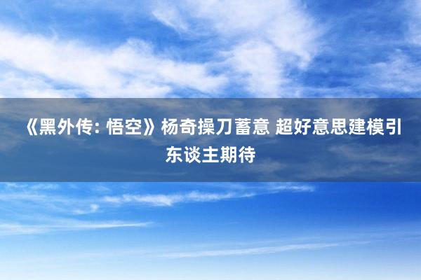 《黑外传: 悟空》杨奇操刀蓄意 超好意思建模引东谈主期待